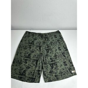 Gotcha Men’s Cargo Cotton Shorts Green Black Size 38W 11” inseam